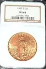 ST GAUDEN $20 GOLD MS62 GRADED PCGS