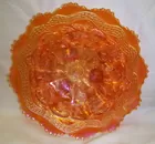 Fenton Two Flower Marigold Chop Plate