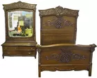 Nicely Carved Oak Bedroom Set