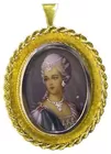 18K Hand Painted Portrait Pendant