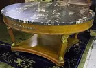 Marble-Top Round Coffee Table