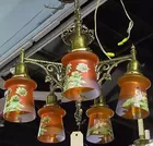 Victorian Fixture w/Handpainted Shades