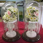 Pr. of Floral Lustres in Domed Cases