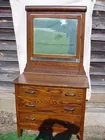 Tiger oak dresser w/mirror