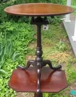 Walnut dish top candlestand