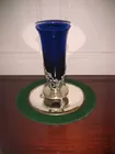 cobalt and silver vase