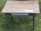 chestnut child's table in old slate blue paint
