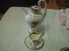 meissen rose swan handle chocolate set