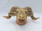 Carved Wooden Painted Ram's Head