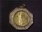 $ 25 Gold Coin Surrounded By Dia.