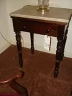 WALNUT 1 DRAWER MARBLE TOP STAND