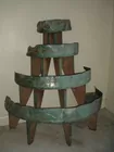 PRIMITIEVE 4-TIER WOOD & TIN PLANT STAND