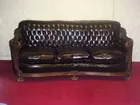 Antique Faux Leather Sofa