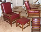 Mission Lounge Red Leather Chair [Stickley]