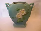 Roseville Pottery Whiterose 984-8 Pillow Vase