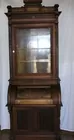Victorian Walnut Cylinder Bookcase Desk