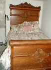 7ft. high-back oak bed
