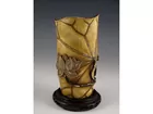 Painted Ivory Tusk Vase, Japanese,
