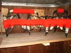 WESTERN STYLE SOFA & 2 CHAIRS WITH COW HORNS
