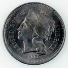 1866 Three Cent Nickel Bu