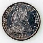 1890 Seated Dime Ledges Obverse