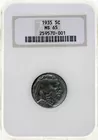 1935 Ms 65 Buffalo Nickel, Graded Ngc