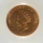 1854 Type 2 $1 Gold Piece, Au 55, Pcgs