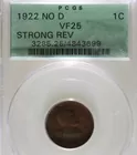 1922 Plain No D Lincoln Cent, Strong Rev. Vf 25, P