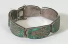 Vintage Sterling w/Turquois Inlay Bracelet 