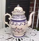 1820 Pearlware Dome Top Coffee Pot.