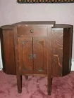 Mission oak wine cabinet