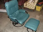Leather chair and ottoman