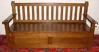 Mission oak lift seat bench.