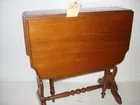WALNUT VICTORIAN NARROW DROP LEAF TABLE 