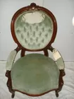 WALNUT VICTORIAN PARLOR CHAIR WITH ARMS
