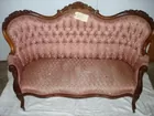 WALNUT VICTORIAN LOVE SEAT, MINOR REPAIR