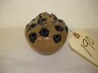 SMALL BROWN VASE WITH BLUE , HILTON N.C.