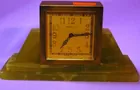 Tiffany & Co. 8 Day Desk Clock w/Green Alabaster B