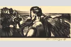 Charles Turzak Woodcut - Wheat Farmer
