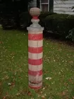 5ft. barber pole, 10in. diameter base