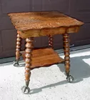 oak lamp table w/huge claw & ball feet