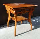 oak scrolled lamp table