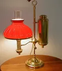 student lamp w/ 10in. red shade