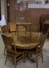 round Oak table w/5 chairs