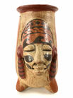 Pre-columbian Mayan Polychrome Pottery Effigy Vase