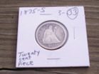 1875S key date 20 cent piece